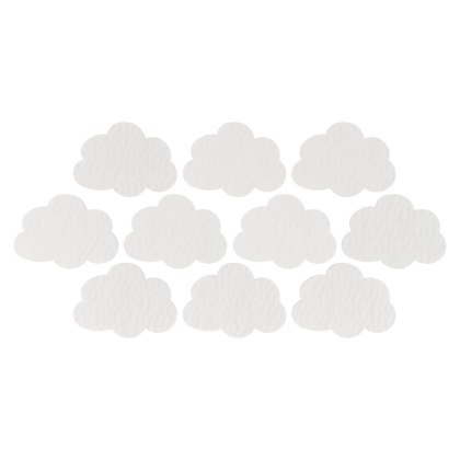 Scrapki Białe Chmurka Chmurki Obłok Chmura 3,5 X 2,5 CM Zestaw 10 sztuk