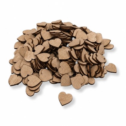Serce Drewniane Serduszka Serca Serduszko 3 cm Surowy HDF 400 SZTUK