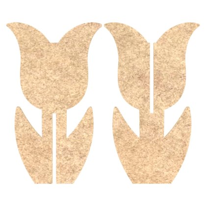 Tulipan 3D Kwiat Kwiatek Stojący na Podstawce do Dekorowania SUROWY 12 CM