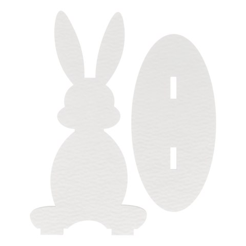 Zajączek Wielkanocny na Podstawce Stojący do Dekorowania DIY HDF BIAŁY 15 CM