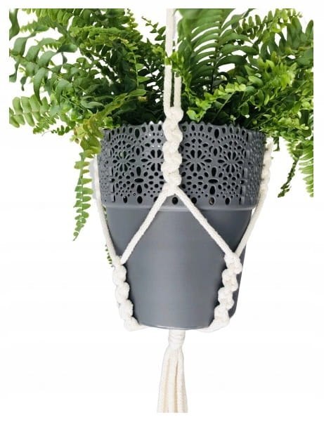 Kwietnik Wiszący na Ścianę Makrama ze Sznurka na Kwiaty Styl BOHO ECO Kwietnik Wiszący na Ścianę Makrama ze Sznurka na Kwiaty Styl BOHO ECO