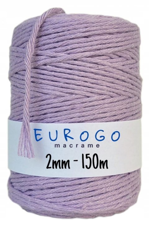 Sznurek do Makramy Bawełniany Skręcany Ekologiczny Fioletowy 150m 2mm Sznurek do Makramy Bawełniany Skręcany Ekologiczny Fioletowy 150m 2mm