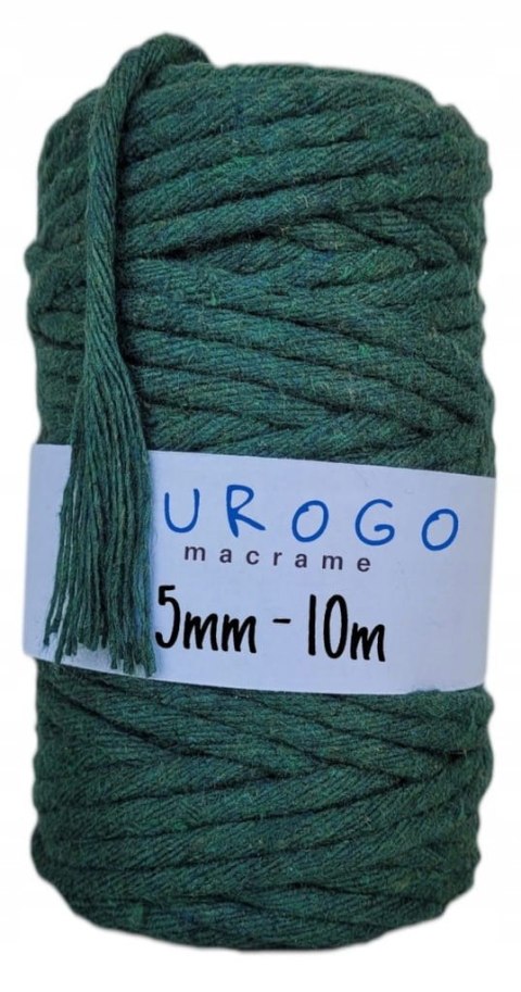 Sznurek do Makramy Bawełniany Skręcany Ekologiczny Zielony 10m 5mm Sznurek do Makramy Bawełniany Skręcany Ekologiczny Zielony 10m 5mm